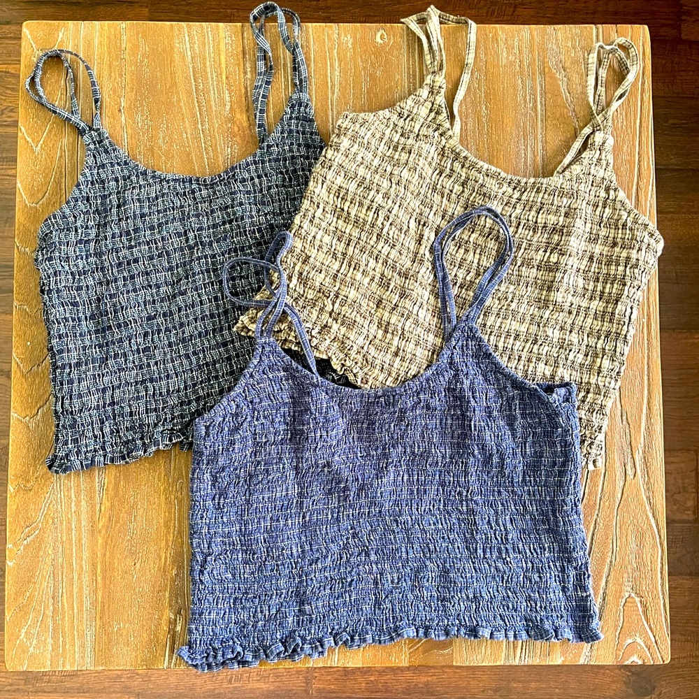 Derange crop/tube tops with straps
